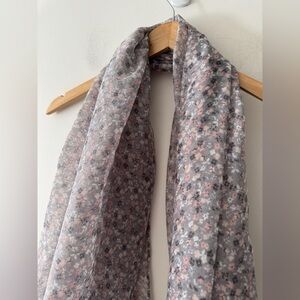 Sheer Purple Ditsy‎ Floral Lightweight Purple and Pink Infinity Scarf